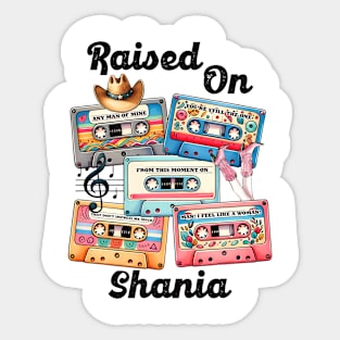 Raised on Shania Retro Country Music Heartbeat Western Cowboy Cowgirl Gift Sticker